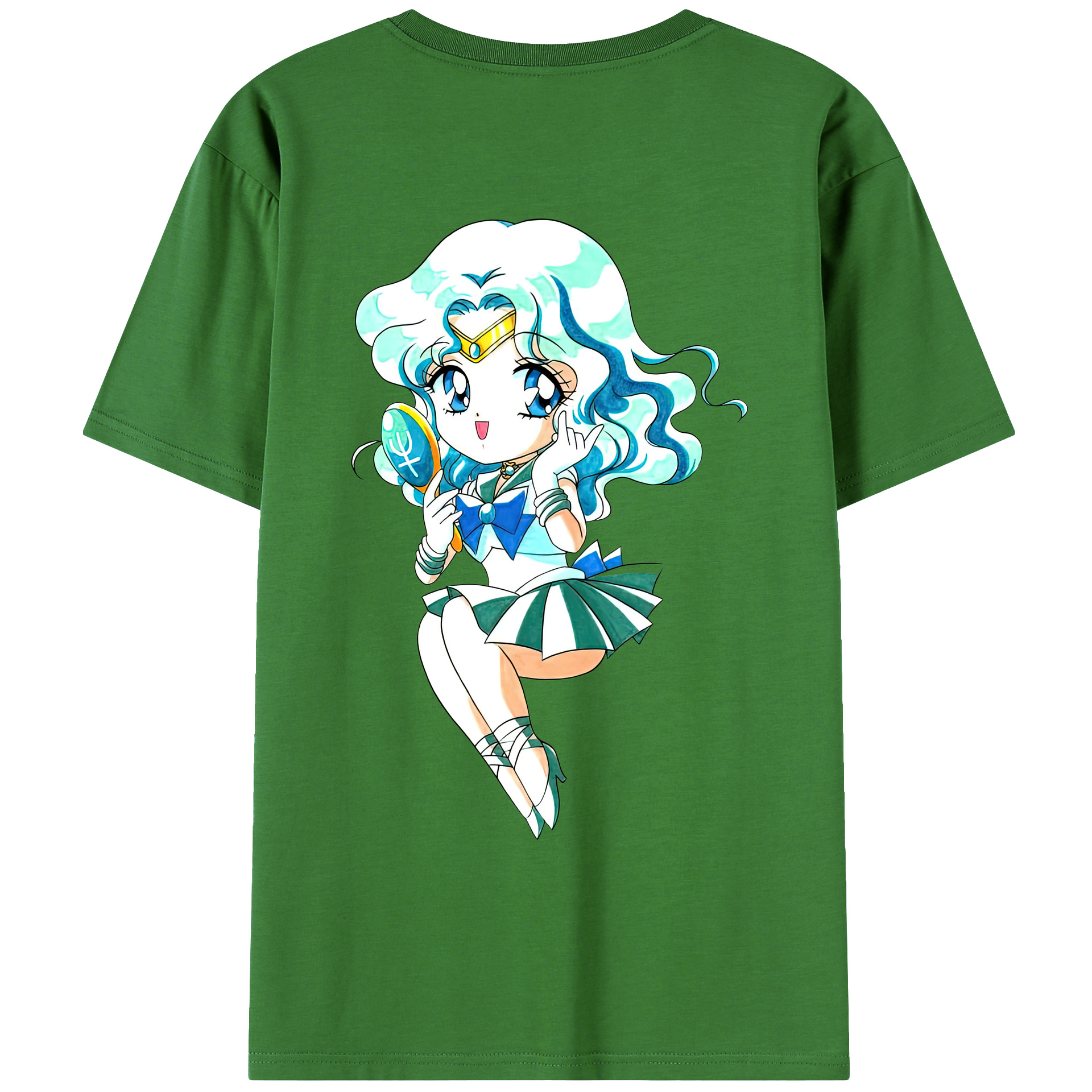 （画像用） 美少女戦士セーラームーン 海王 みちる（かいおう みちる） Sailor Moon Kaiou Michiru レディース半袖Tシャツ(バックプリント)
